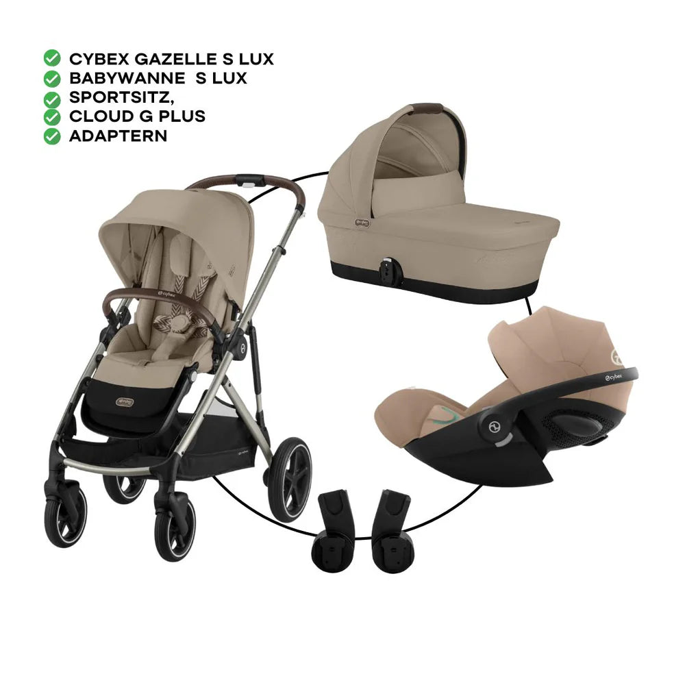 Cybex Gazelle S Trio-Set Bundle Inkl Cloud G PLUS i-Size Seashell Beige
