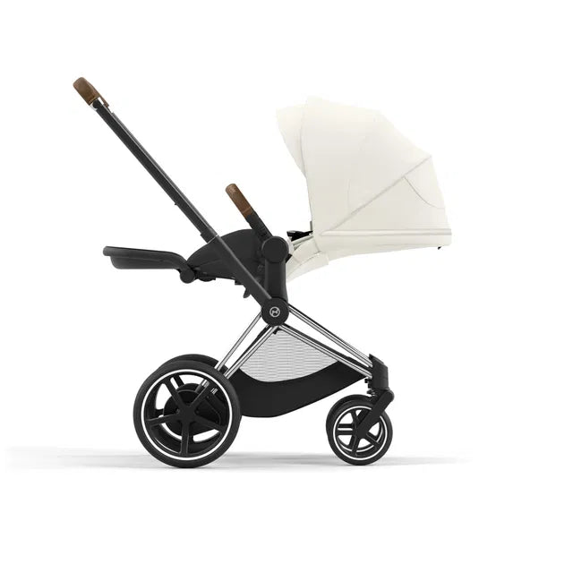 Cybex Chrome ePriam Travel Bundle-Set 4in1 inkl Cloud T Plus Chrome / Brown /Off White