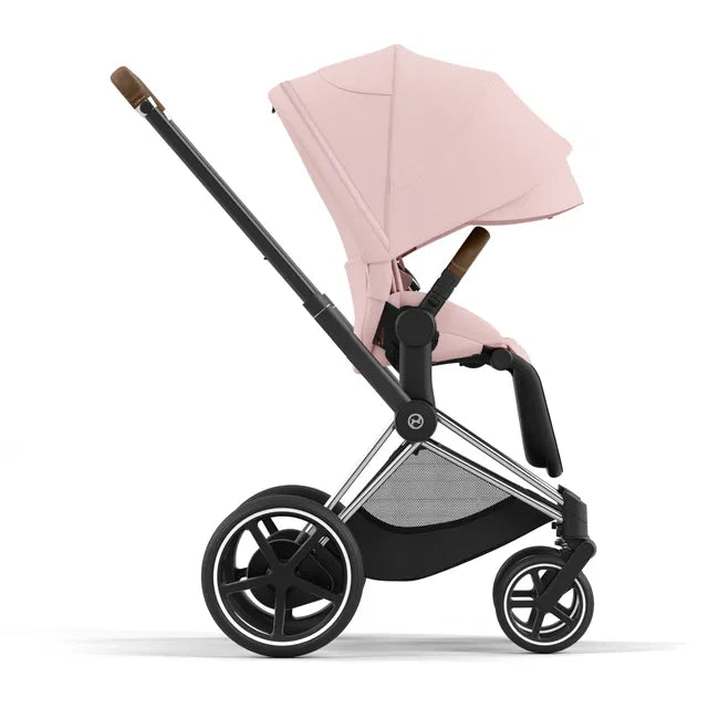 Cybex Chrome ePriam Travel Bundle-Set 4in1 inkl Cloud T Plus Chrome / Brown /Peach Pink