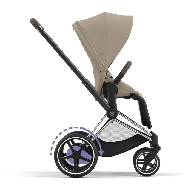 Cybex Chrome ePriam Travel Bundle-Set 4in1 inkl Cloud T Plus Chrome/ Brown /Cozy Beige