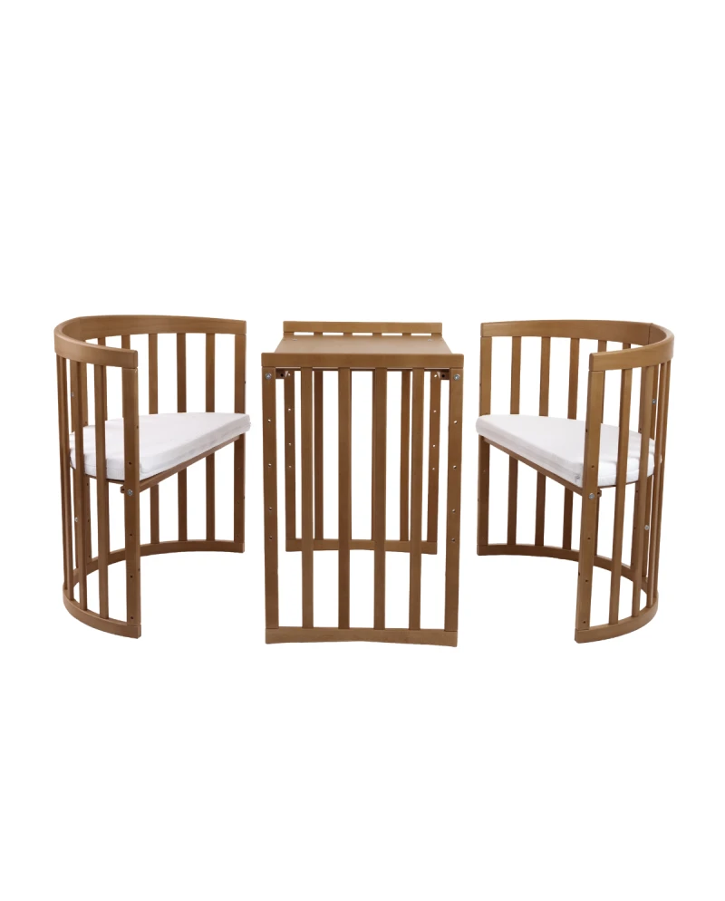 7in1 Babybett Oval Vintage– inkl. Matratze