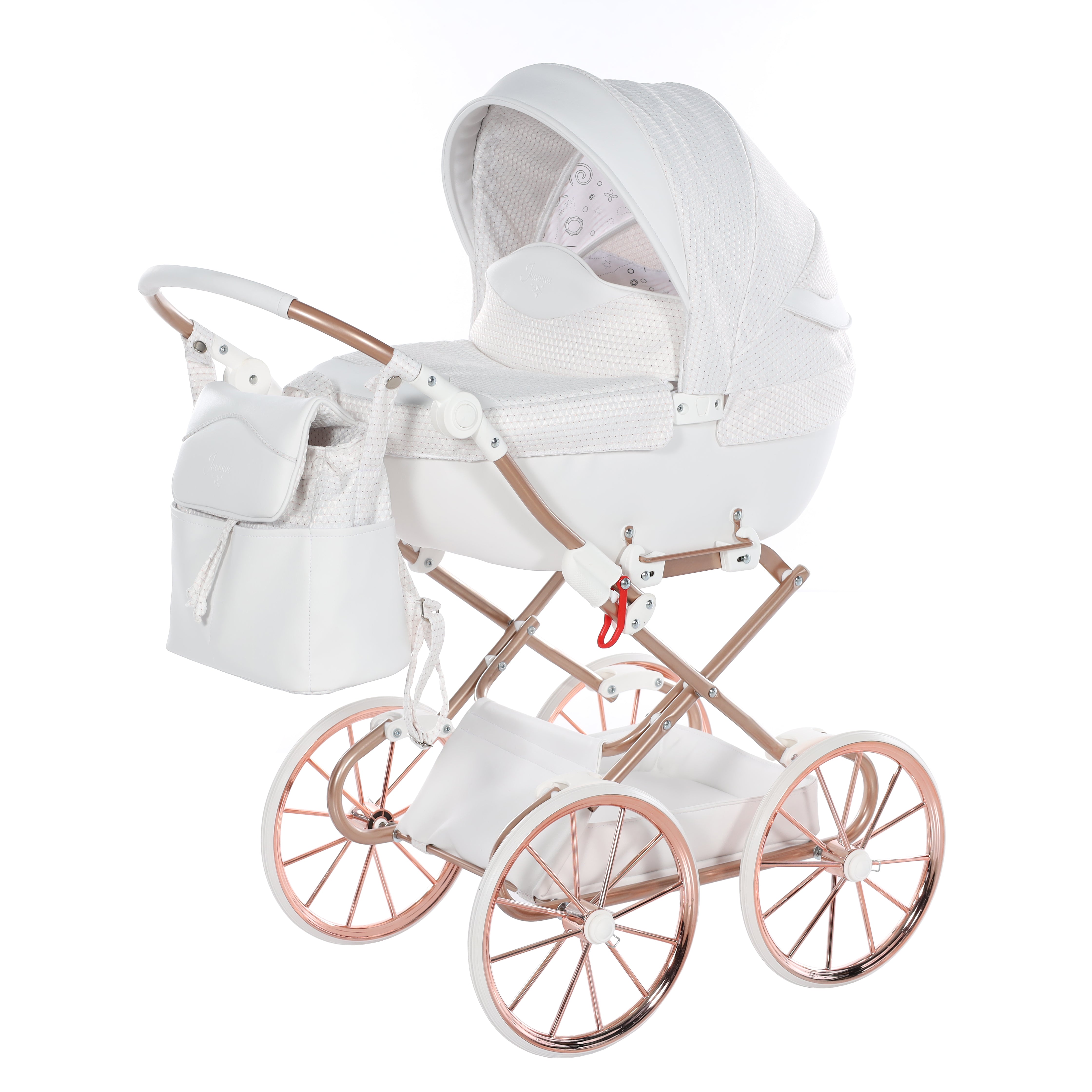 Junama Doll Pram - White Copper