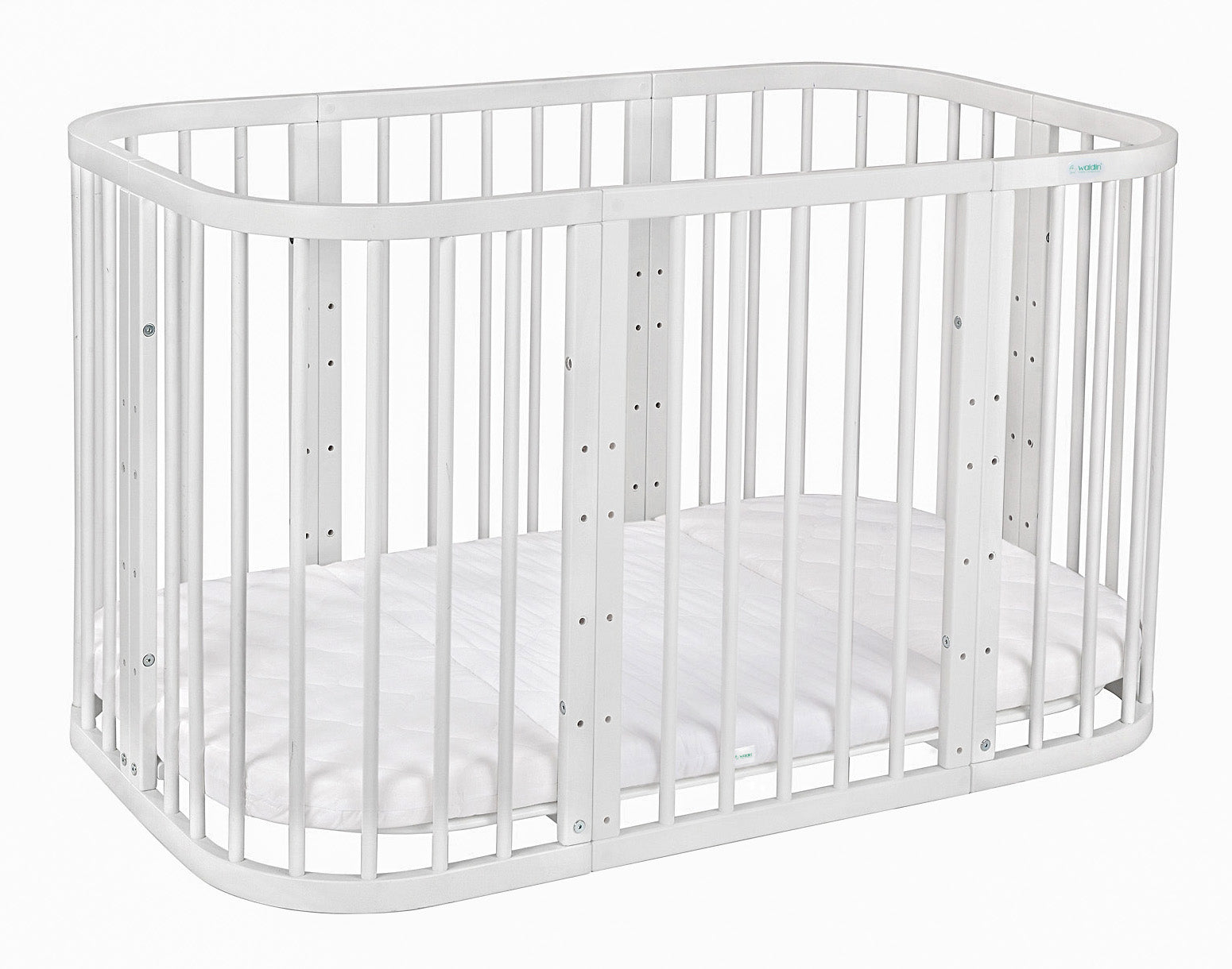 7in1 Babybett Quadi Weiss – inkl. Matratze