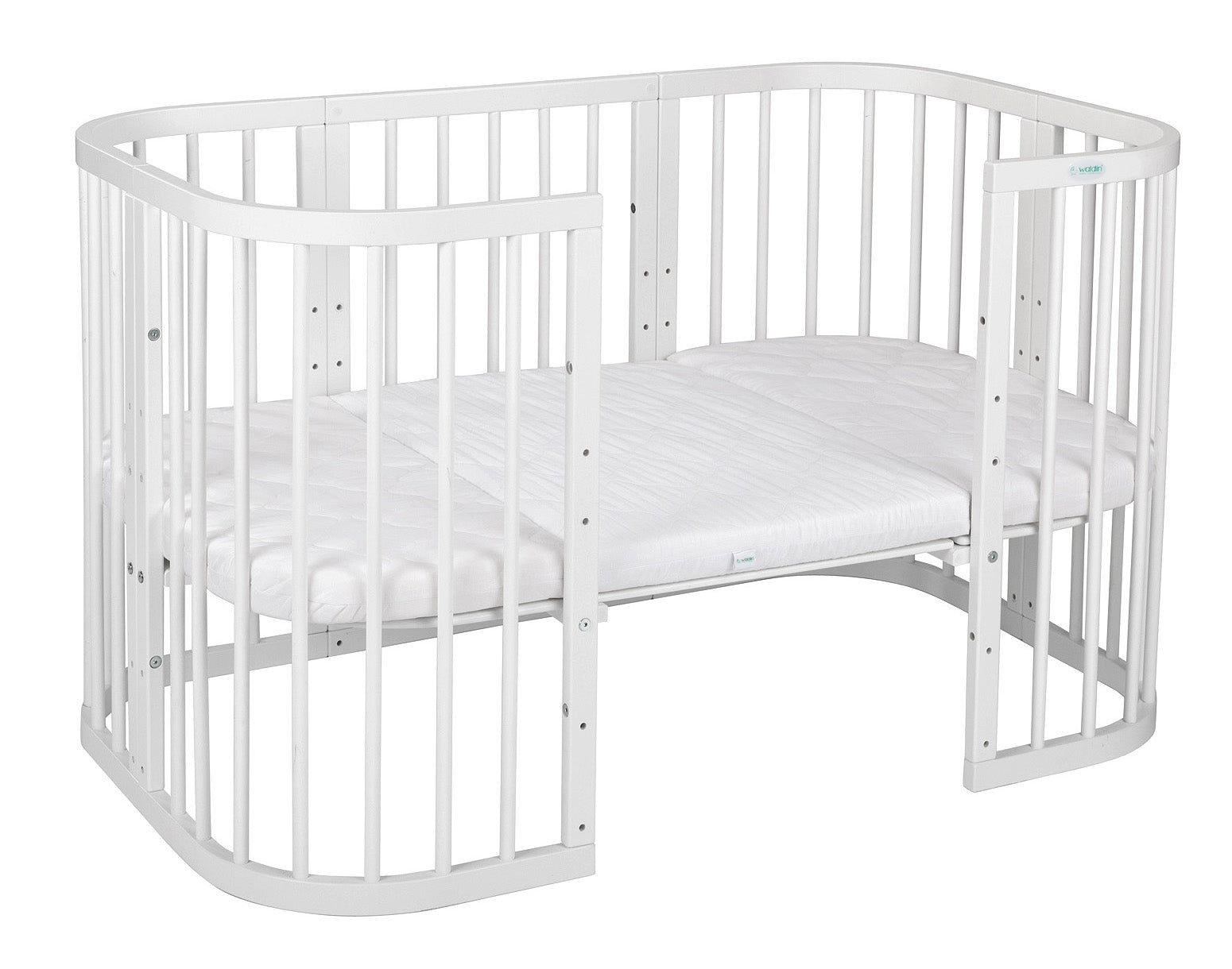7in1 Babybett Quadi Weiss – inkl. Matratze