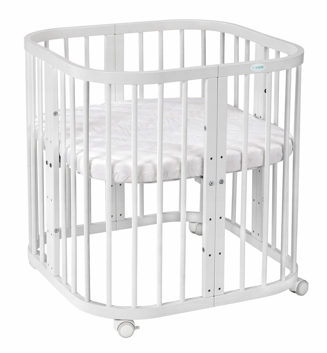 7in1 Babybett Quadi Weiss – inkl. Matratze