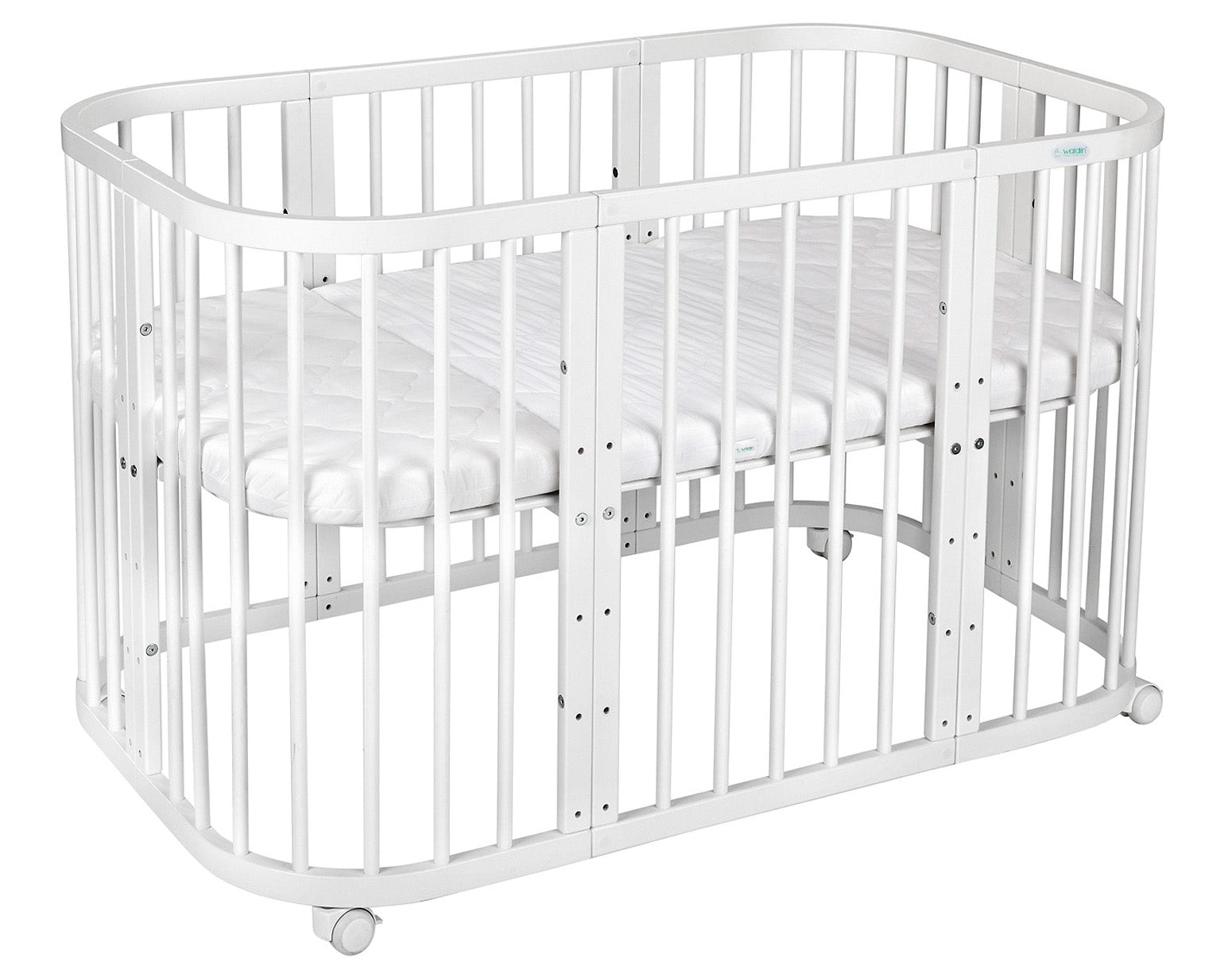 7in1 Babybett Quadi Weiss – inkl. Matratze