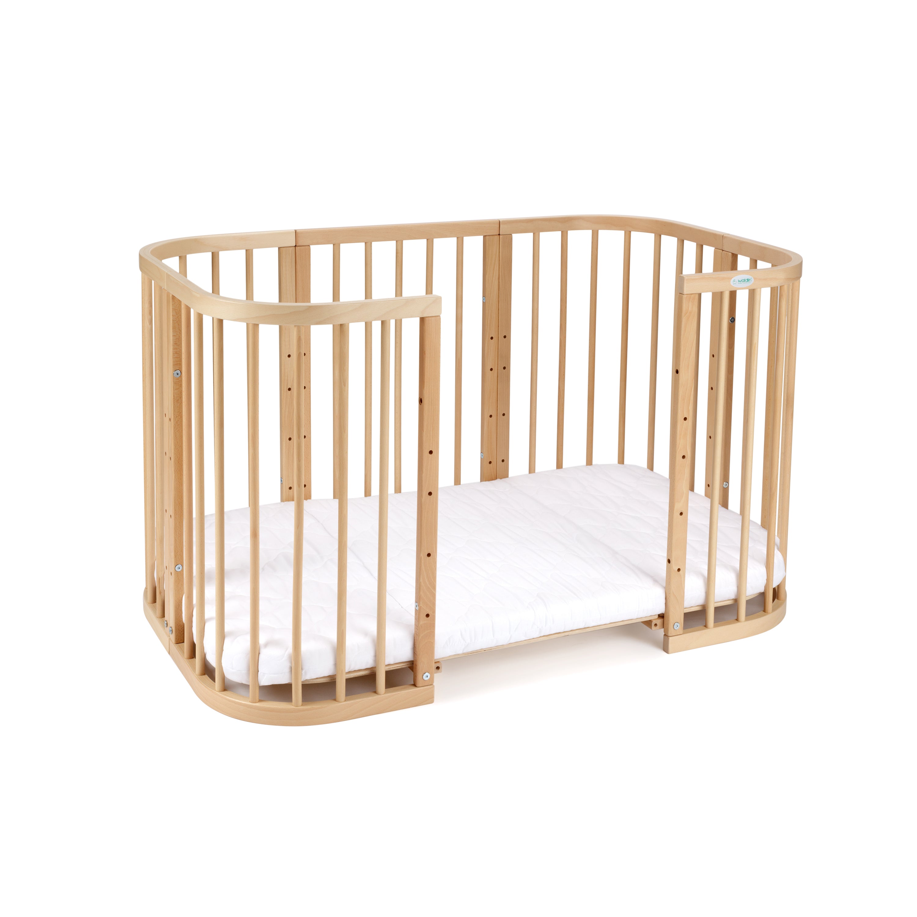 7in1 Babybett Quadi Nature Bundle – inkl. Bett-Set, Matratze & Betthimmel