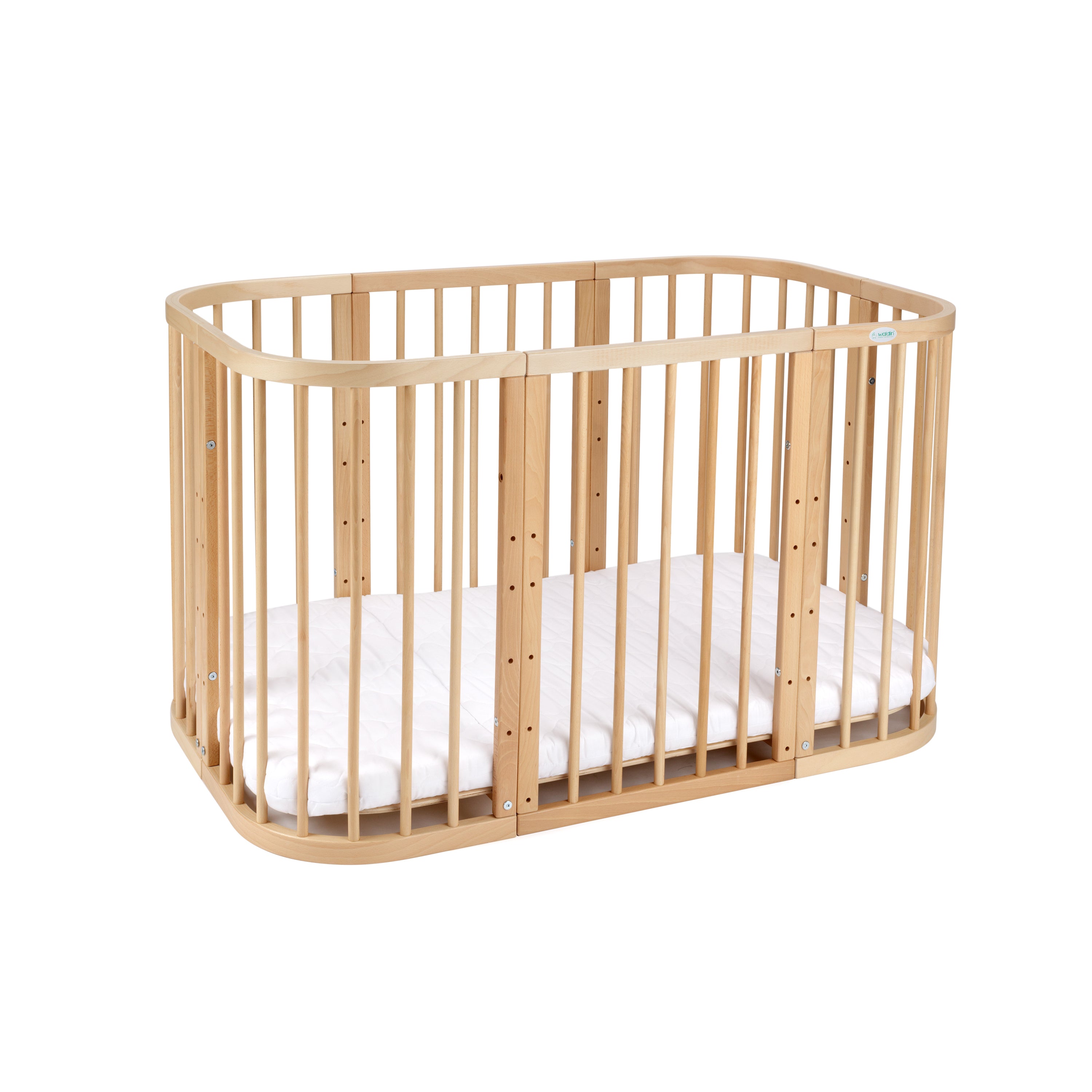 7in1 Babybett Quadi Nature Bundle – inkl. Bett-Set, Matratze & Betthimmel