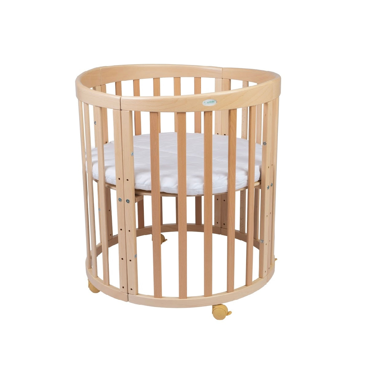 7in1 Babybett Oval Nature Bundle – inkl. Bett-Set, Matratze & Betthimmel