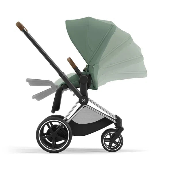 Cybex Chrome ePriam Travel Bundle-Set 4in1 inkl Cloud T Plus Chrome / Brown / Leaf Green