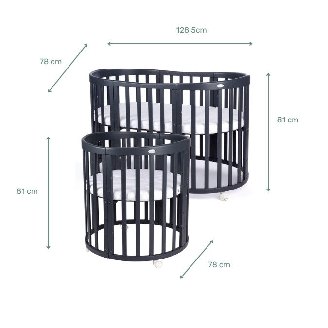 7in1 Babybett Oval Graffiti Bundle – inkl. Matratze