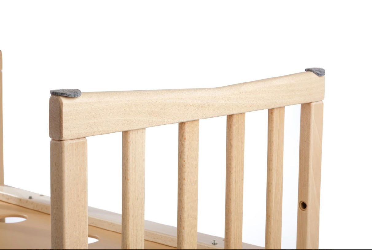 7in1 Babybett Oval Nature Bundle – inkl. Bett-Set, Matratze & Betthimmel