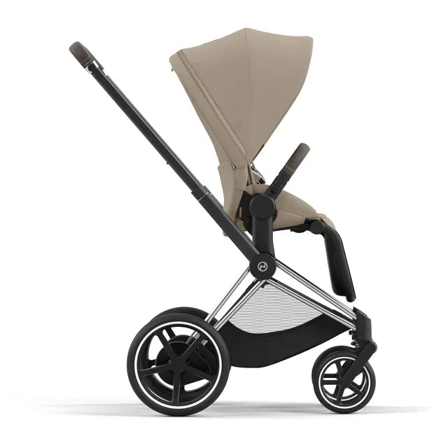 Cybex Chrome ePriam Travel Bundle-Set 4in1 inkl Cloud T Plus Chrome/ Brown /Cozy Beige