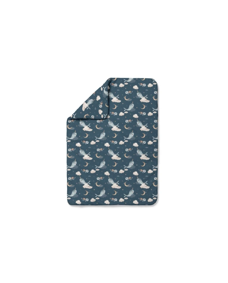 Bambus Decke & Kissen mit Füllung Wale Taupe