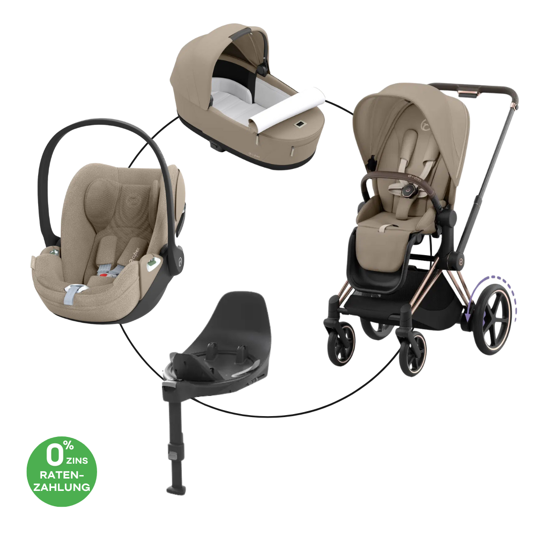 Cybex ePriam Travel Bundle-Set 4in1 inkl Cloud T Plus Rosegold / Off White