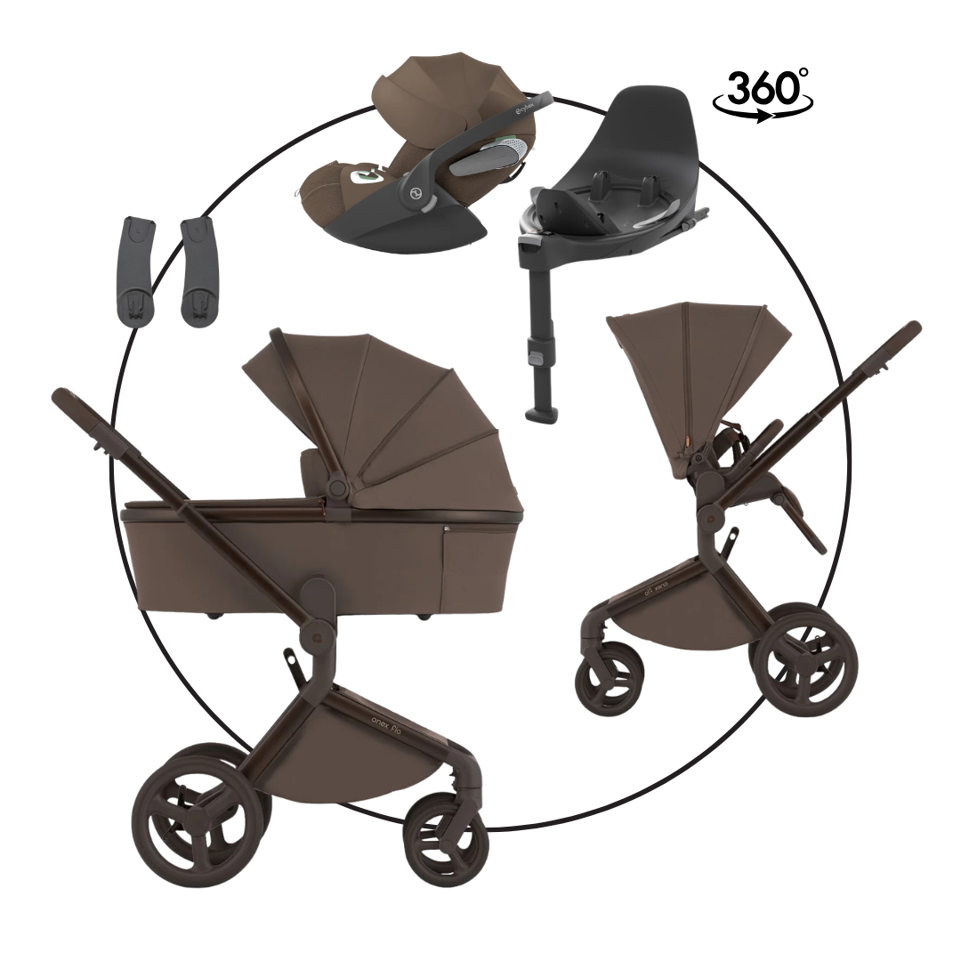 Anex Flo Browny Bundle-Set 4in1 incluant Nuna Arra flex Siège Auto & Base Next