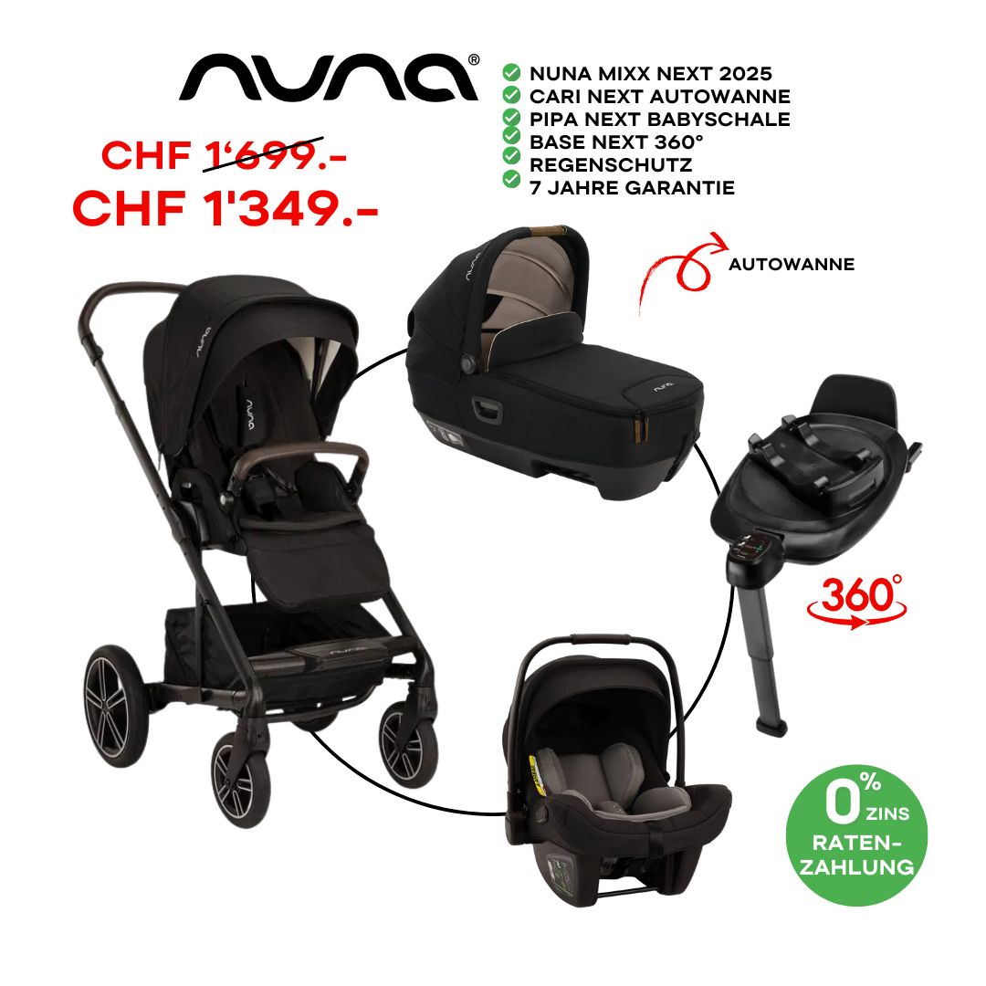 Nuna Mixx Next Bundle Set 4in1 inkl Cari Autowanne & Pipa Next Caviar