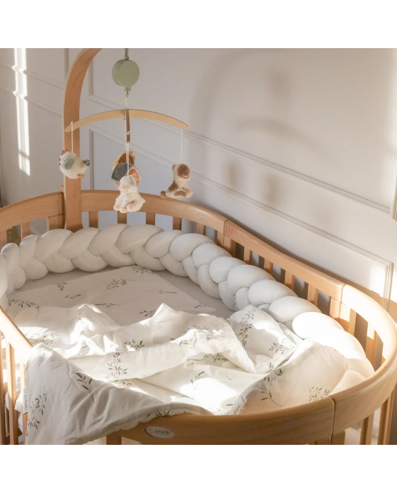 Bettschlange 210 cm Velours – Ecru