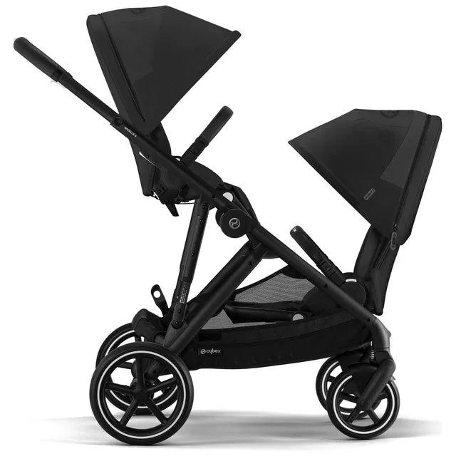 CYBEX Gazelle S Geschwisterkinderwagen moon black black
