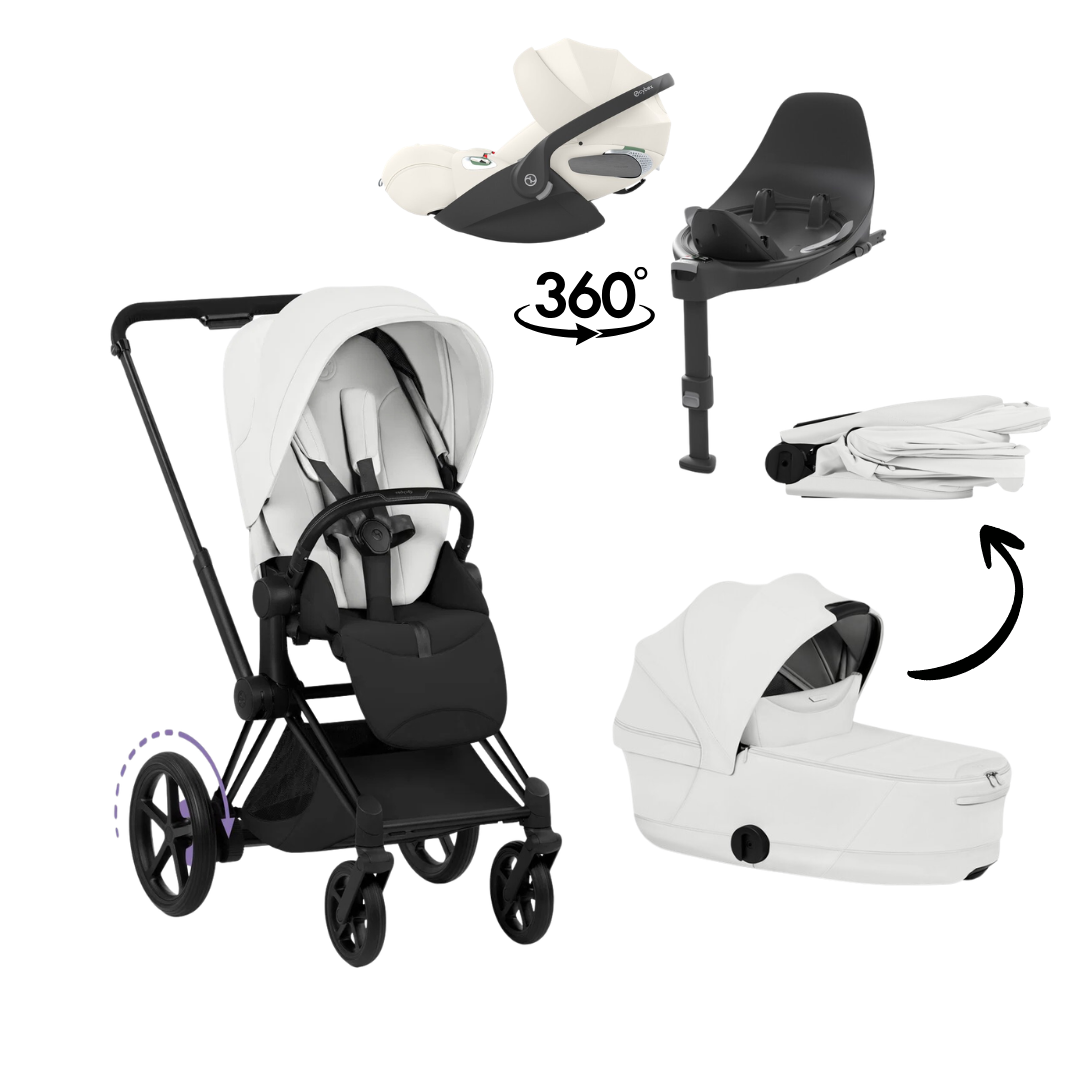 CYBEX E-Priam Style Matt Bundle - Set 4in1 inkl. Cloud T & Base T Off White