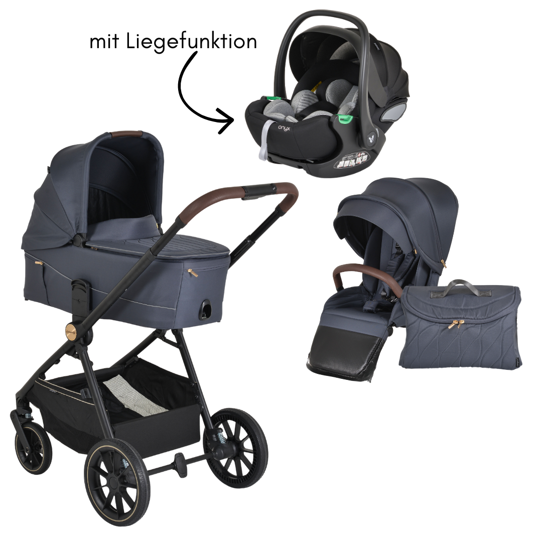 Kinderwagen 3in1 Celebrity Graystone inkl. flachliegendem Autositz
