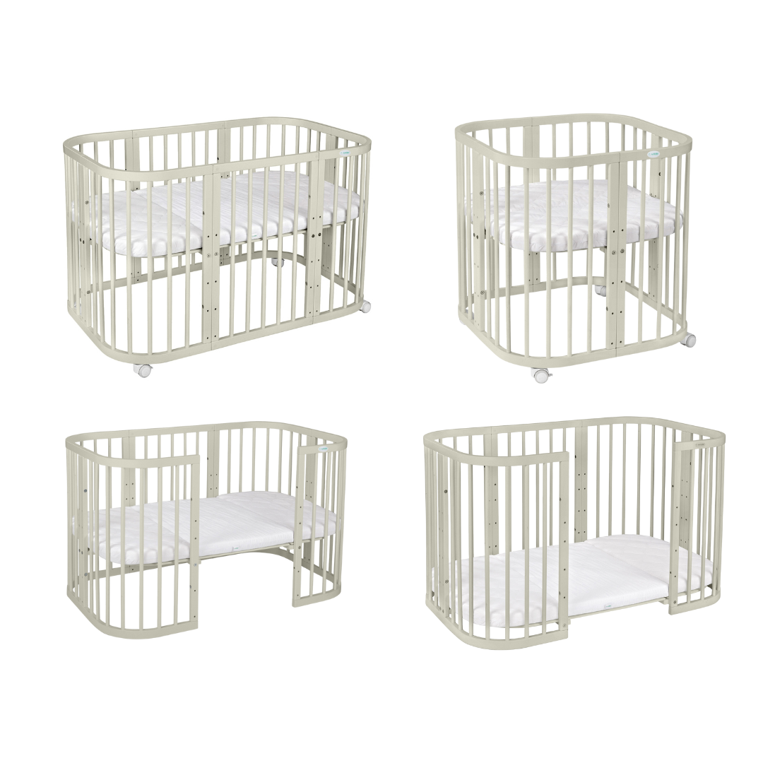 Lit Bébé 7en1 Quadi Olive – incluant Matelas