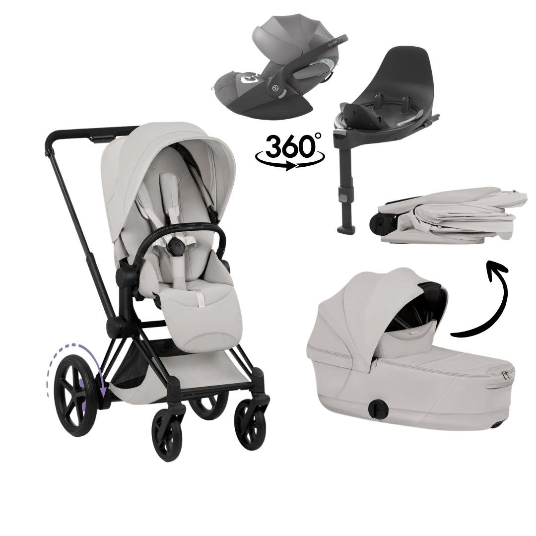 CYBEX E-Priam Style Matt Bundle - Set 4in1 inkl. Cloud T & Base T Off White