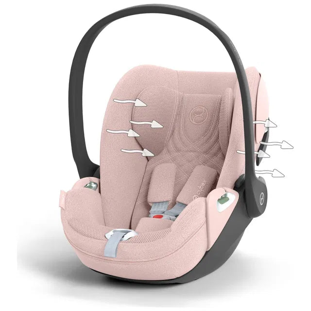 Cybex Priam Travel Bundle-Set 4in1 inkl Cloud T Plus Peach Pink / Chrome