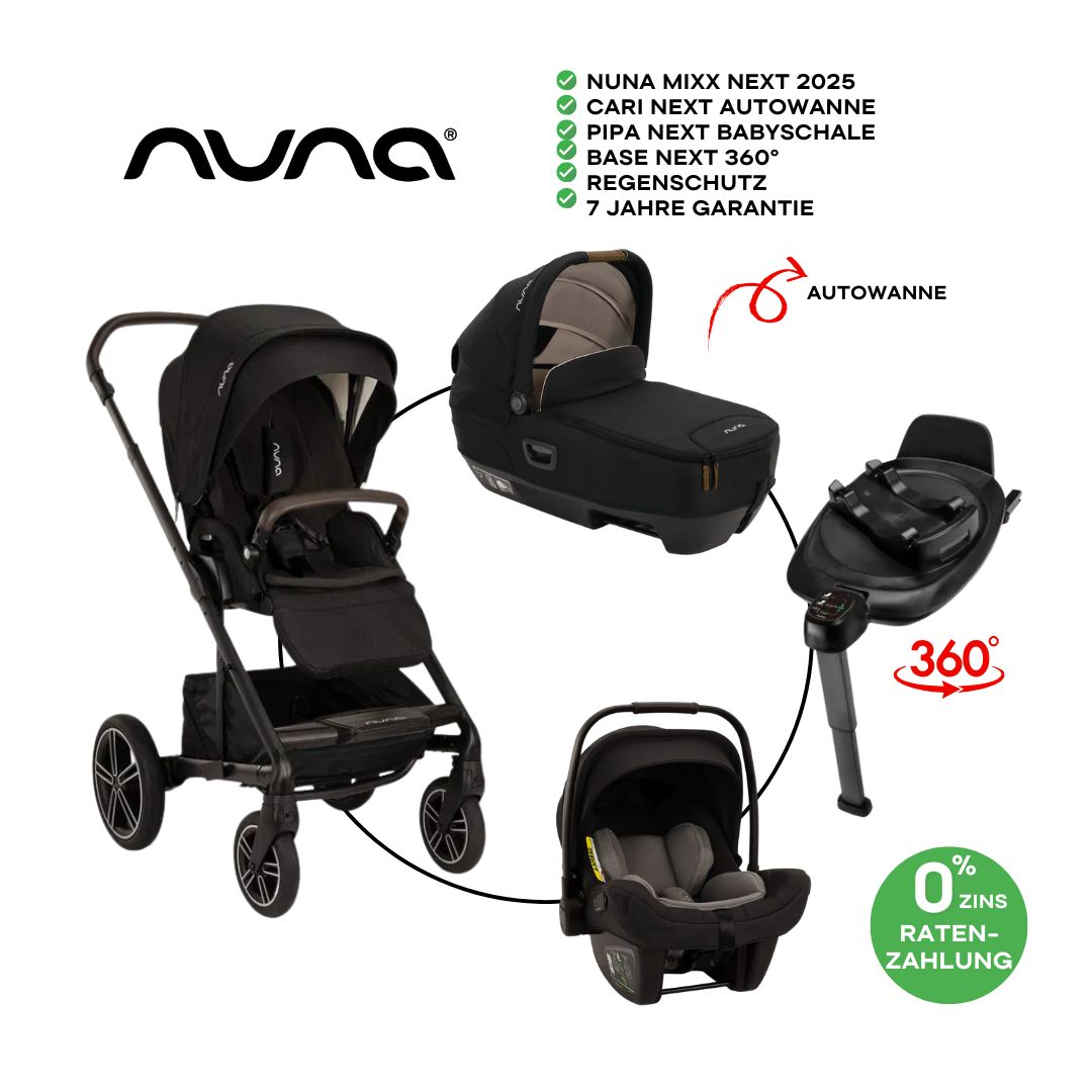Nuna Mixx Next Bundle Set 4in1 inkl Cari Autowanne & Pipa Next Caviar