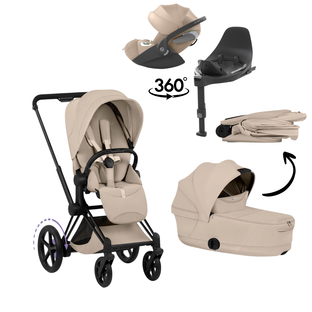 CYBEX E-Priam Style Matt Bundle - Set 4in1 inkl. Cloud T & Base T Off White