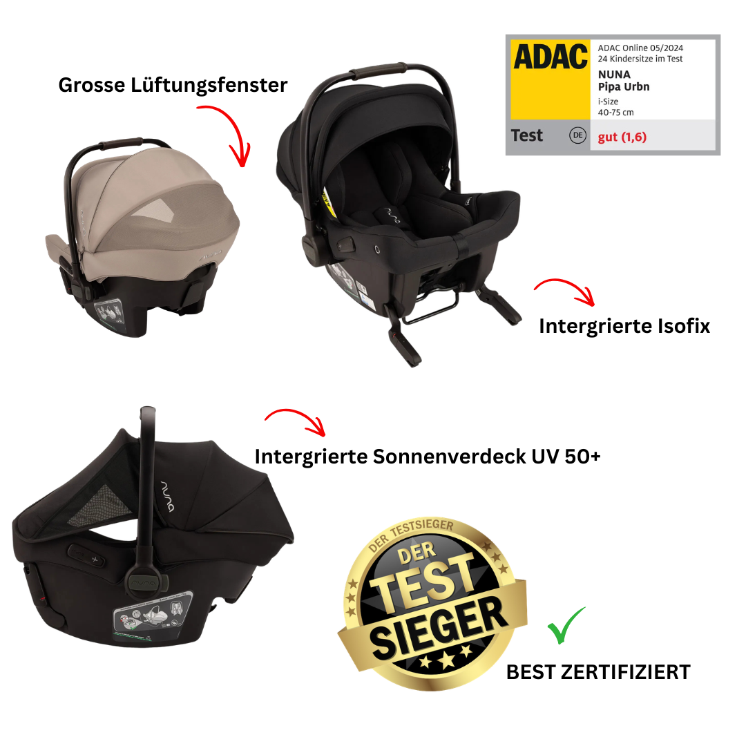 Anex Air Q Ensemble de voyage 3en1 avec baignoire pour bébé pliable Noir