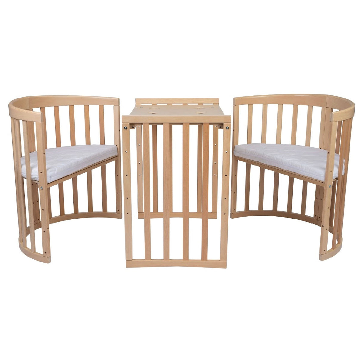 Lit Bébé 7en1 Ovale Nature – incluant Matelas