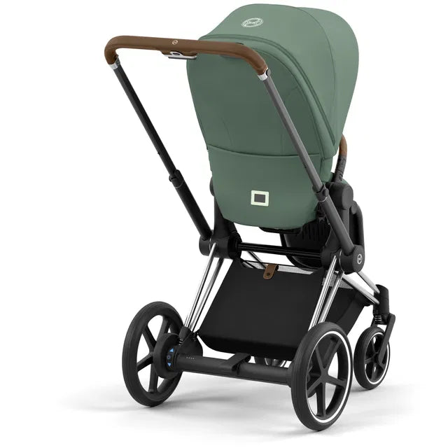 Cybex Chrome ePriam Travel Bundle-Set 4in1 inkl Cloud T Plus Chrome / Brown / Leaf Green