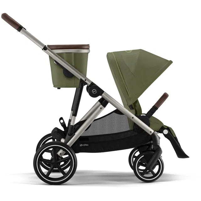 CYBEX Gazelle S Zwillingskinderwagen Bundle-Set 4in1 Moss Green