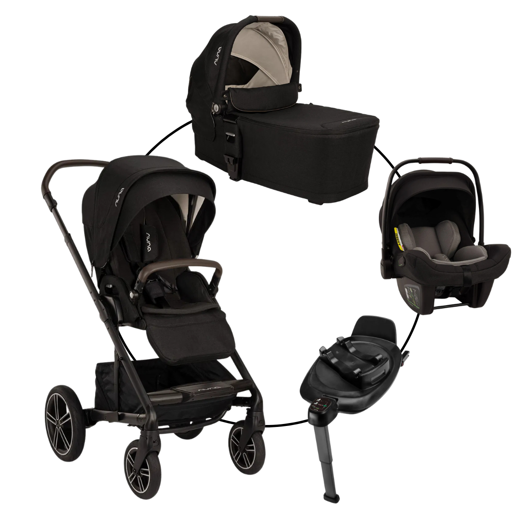 Nuna Kombikinderwagen Mixx Next Travel-Set inkl. Babyschale Pipa Next und Isofix-Basis Base Next Caviar