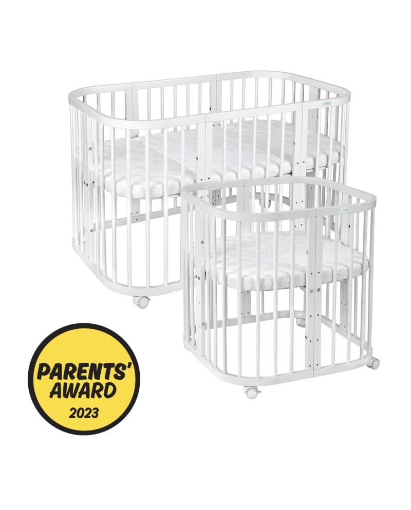 7in1 Babybett Quadi Weiss – inkl. Matratze