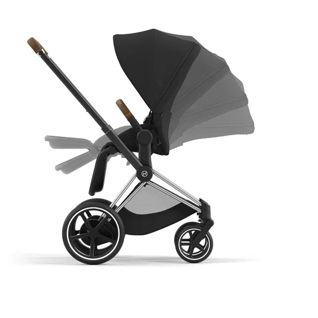 Cybex Chrome ePriam Travel Bundle-Set 4in1 inkl Cloud T Plus Chrome / Sephia Black
