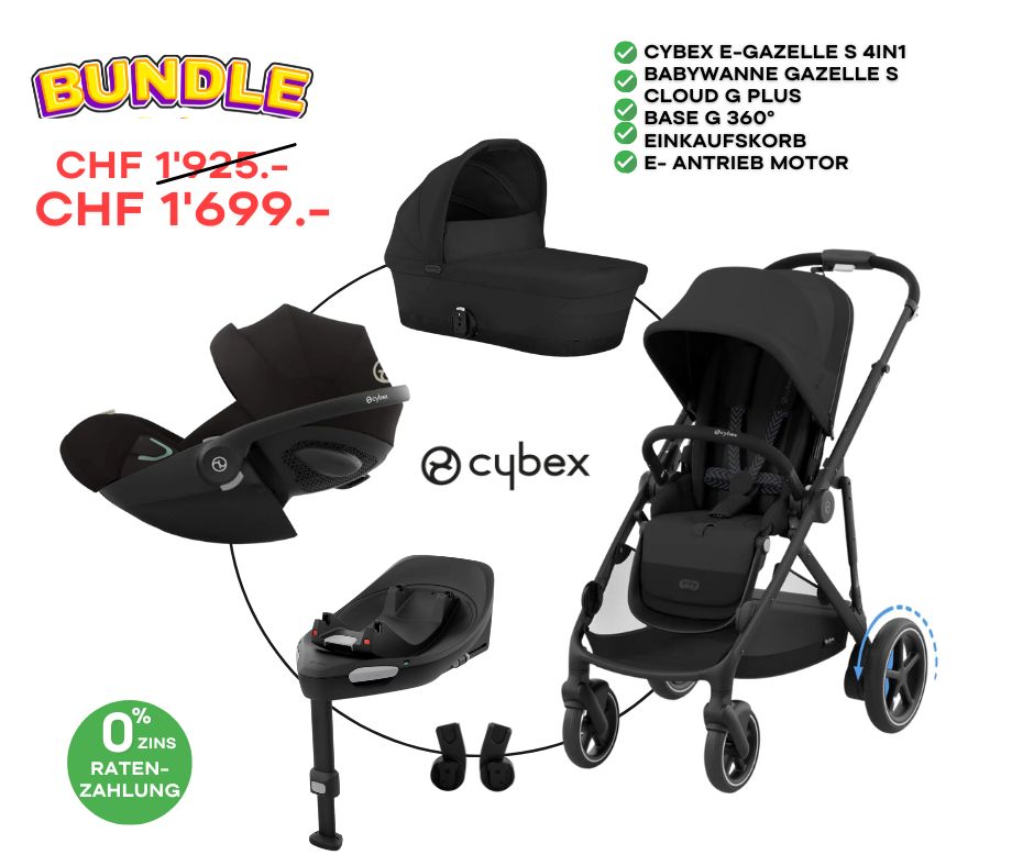 Cybex E-Gazelle Travel Bundle-Set 4in1 Moon Black