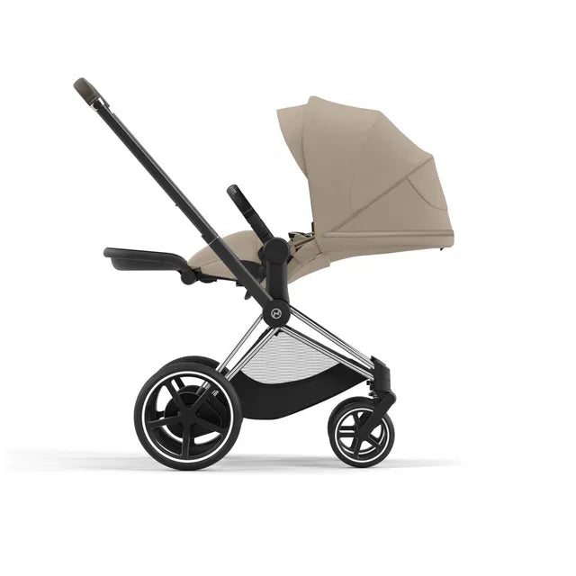 Cybex Chrome ePriam Travel Bundle-Set 4in1 inkl Cloud T Plus Chrome/ Brown /Cozy Beige
