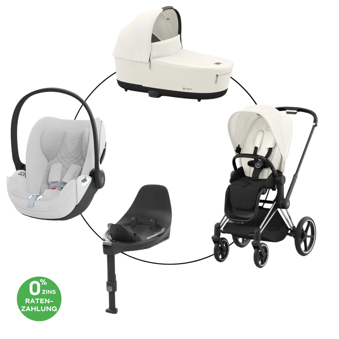 Cybex Priam Chrome Off White Travel Bundle-Set 4in1 inkl Cloud T Plus