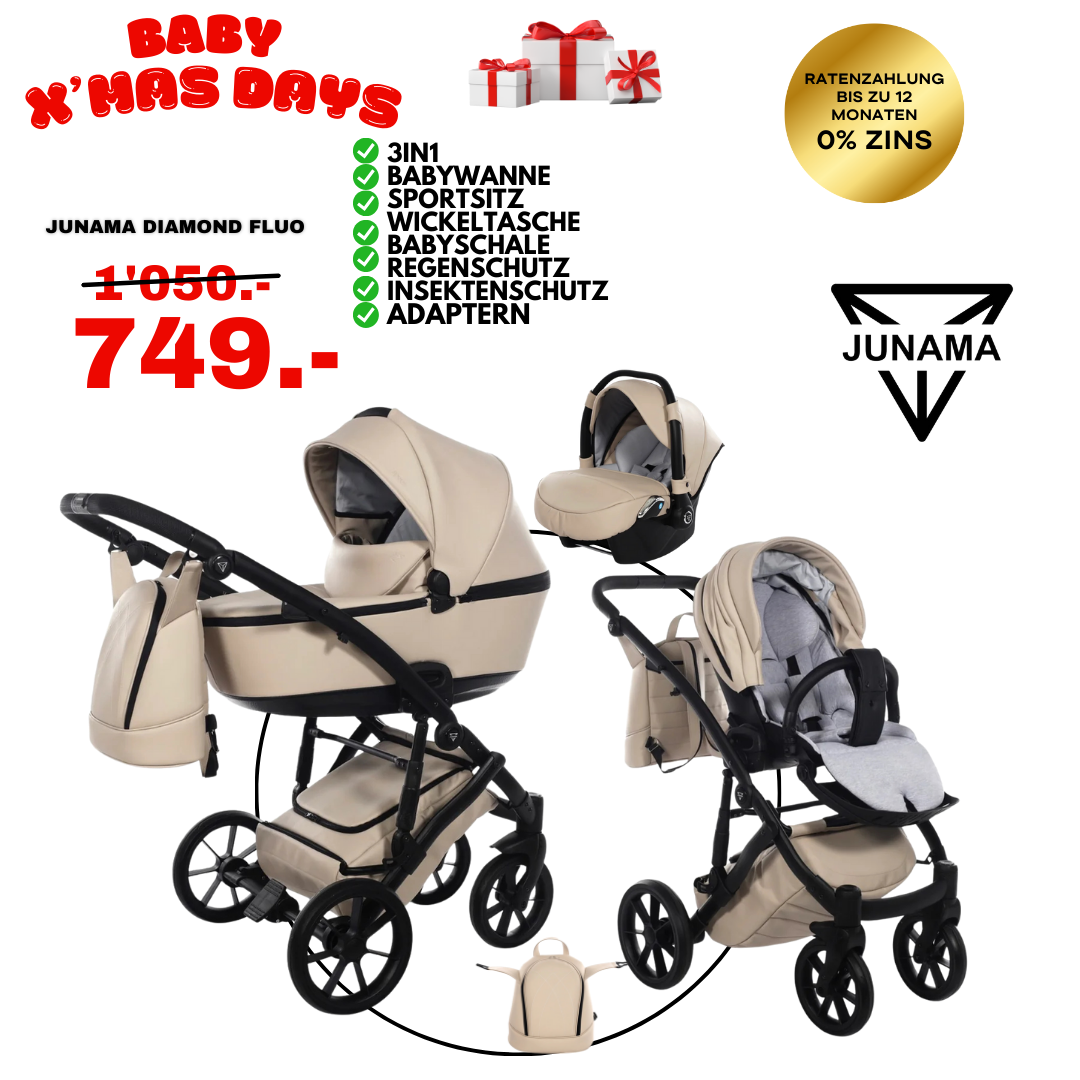 Junama Kinderwagen inkl. Babywanne und popular Zubehör