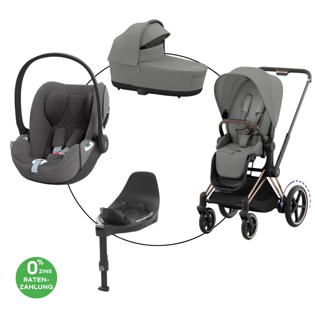 Cybex ePriam Travel Bundle-Set 4in1 inkl Cloud T Plus Rosegold / Off White