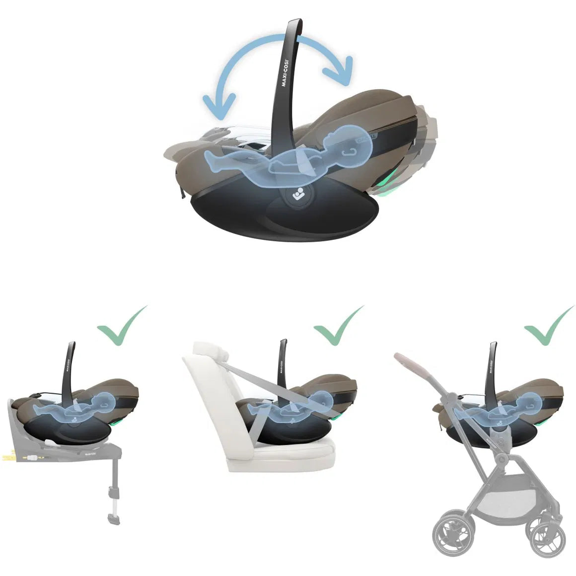 Maxi Cosi Pebble 360 Pro2 twillic truffle