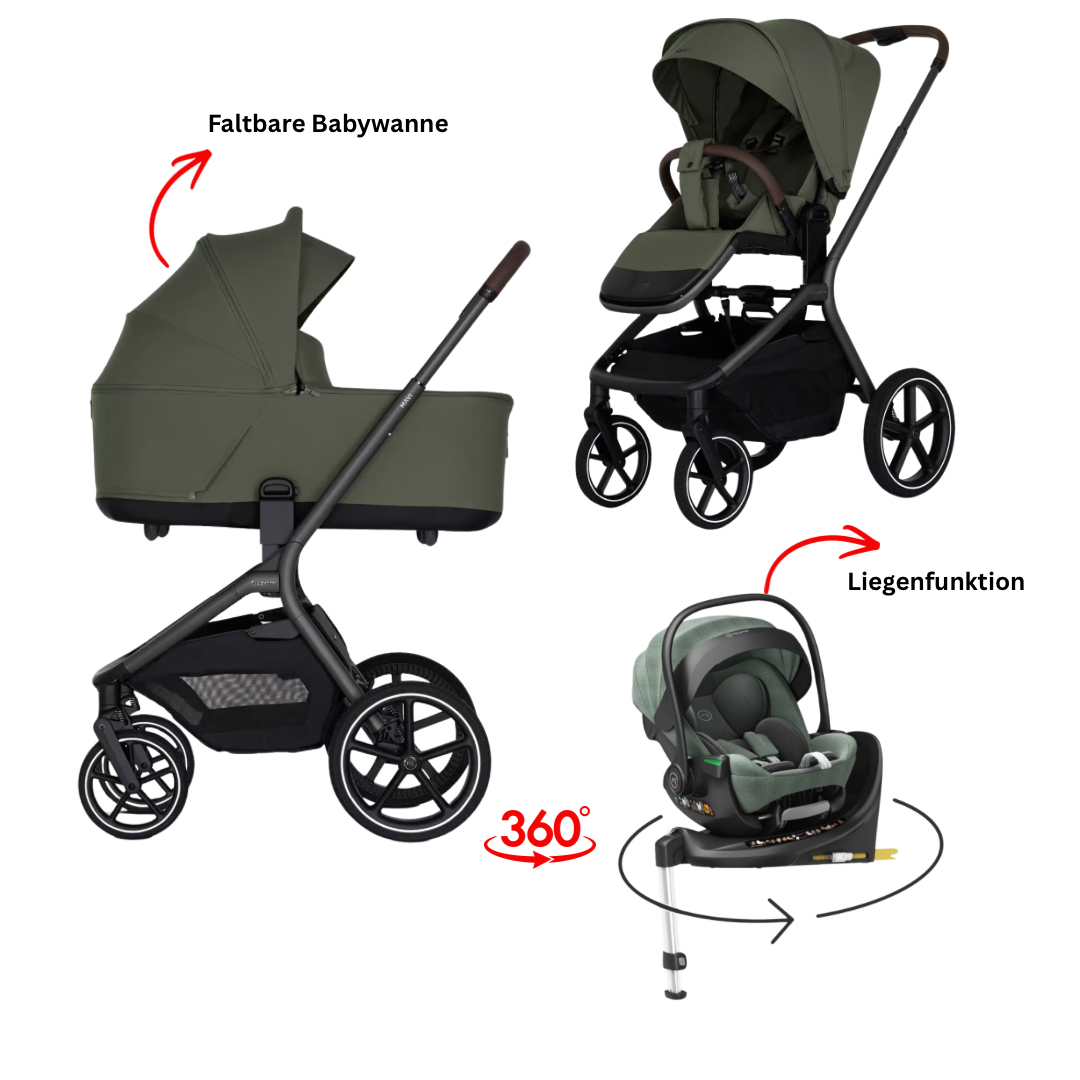 My Junior Mavi 4in1 Bundle-Set Olive Green inkl. Aura ergo i-Size