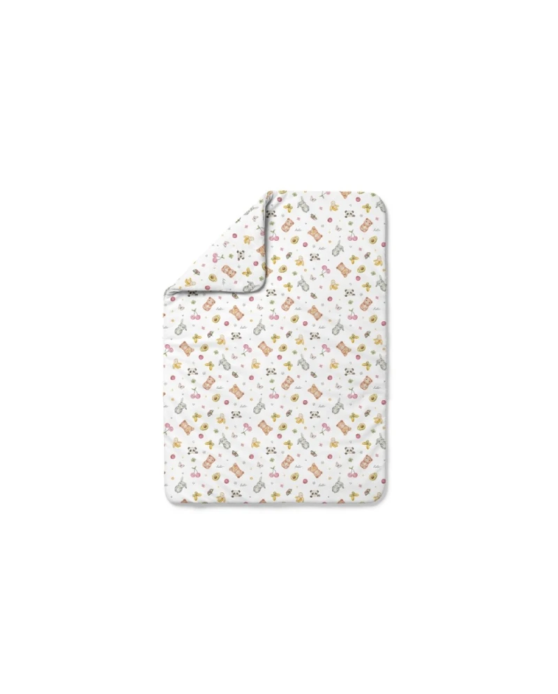 Bambus Decke & Kissen mit Füllung Wale Olive