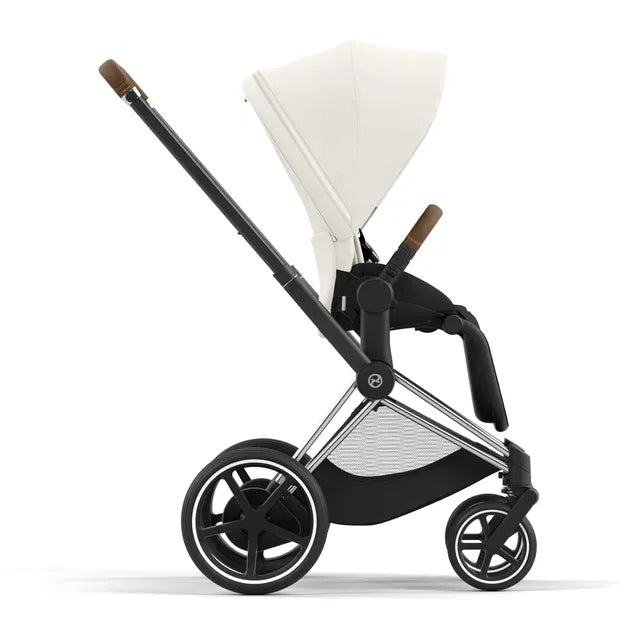 Cybex Chrome ePriam Travel Bundle-Set 4in1 inkl Cloud T Plus Chrome / Brown /Off White