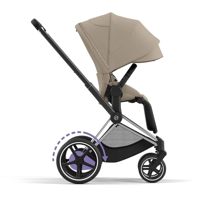 Cybex Chrome ePriam Travel Bundle-Set 4in1 inkl Cloud T Plus Chrome/ Brown /Cozy Beige