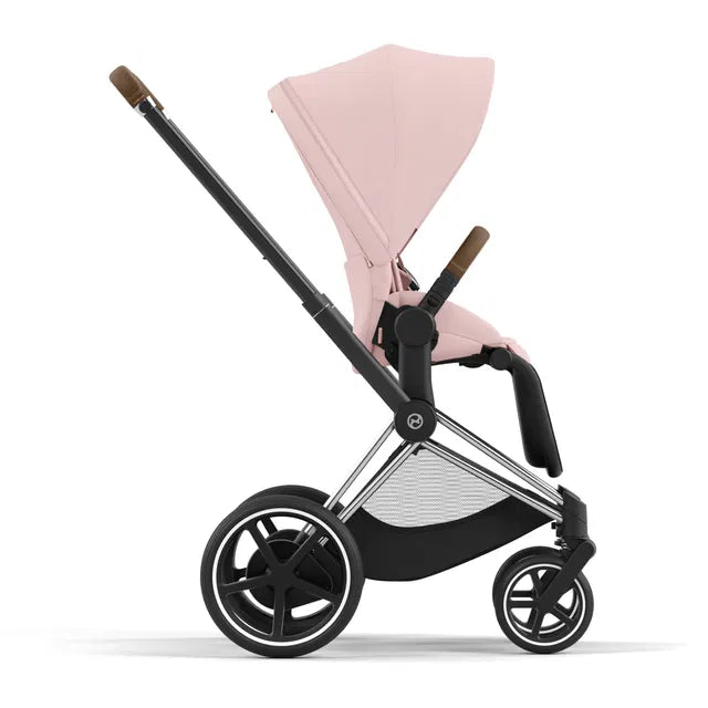 Cybex Chrome ePriam Travel Bundle-Set 4in1 inkl Cloud T Plus Chrome / Brown /Peach Pink