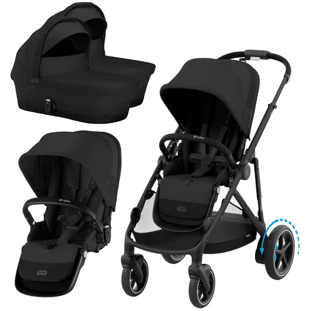 cybex kinderwagen zwillinge CYBEX eGazelle S Set Zwillinge moon black black