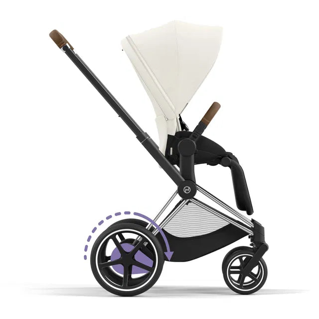 Cybex Chrome ePriam Travel Bundle-Set 4in1 inkl Cloud T Plus Chrome / Brown /Off White